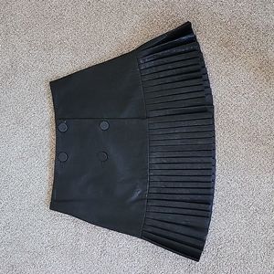 Zara, S,  Faux Leather Pleated Mini Skirt